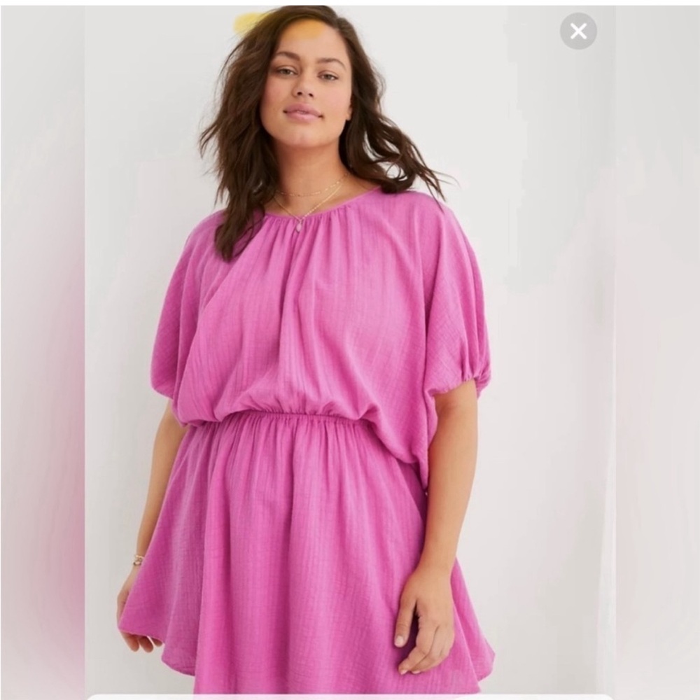 Aerie NWT Pink Gauzy Tie Back Swimsuit Coverup